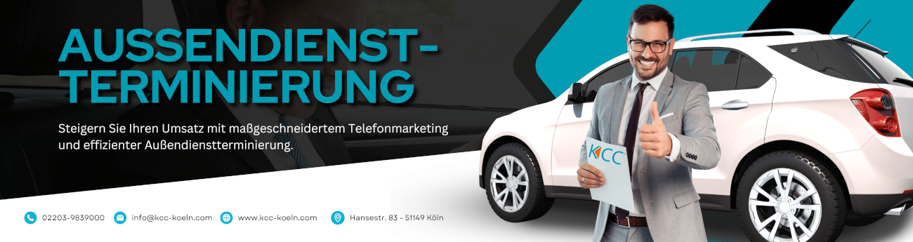 Außendienst-Terminierung_kcc | KCC GmbH Steigern Sie Ihren Umsatz mit maßgeschneidertem Telefonmarketing und effizienter Außendienstterminierung.